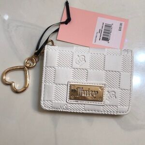 Juicy Couture Angel Miss Independent Faux Leather Card Case Wallet Key Fob NWT